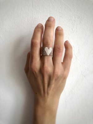 Moon drop – Handmade Beaded Ring